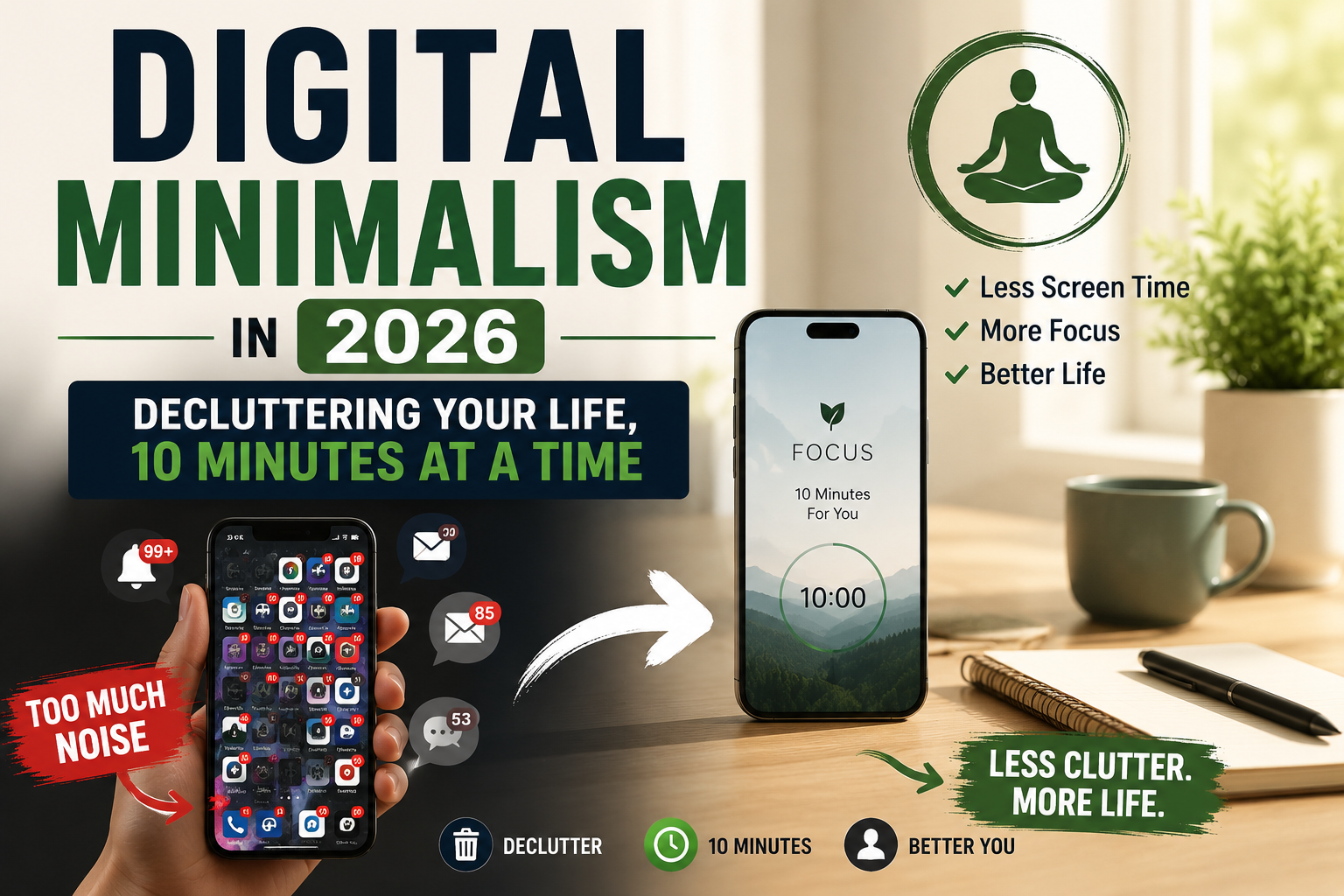 Digital Minimalism in 2026: Decluttering Your Life, 10 Minutes at a Time